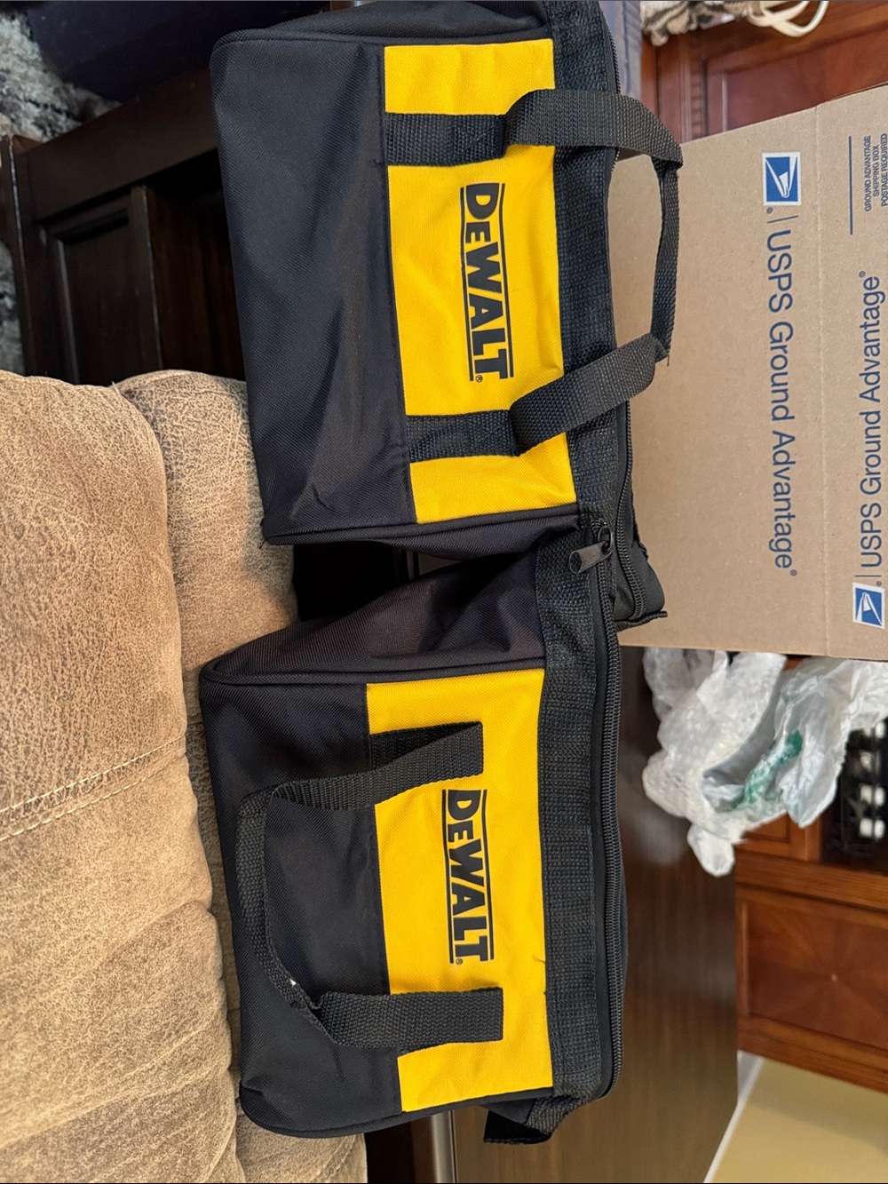 2 New Dewalt Black/Yellow Tool Bags 9in x 7in